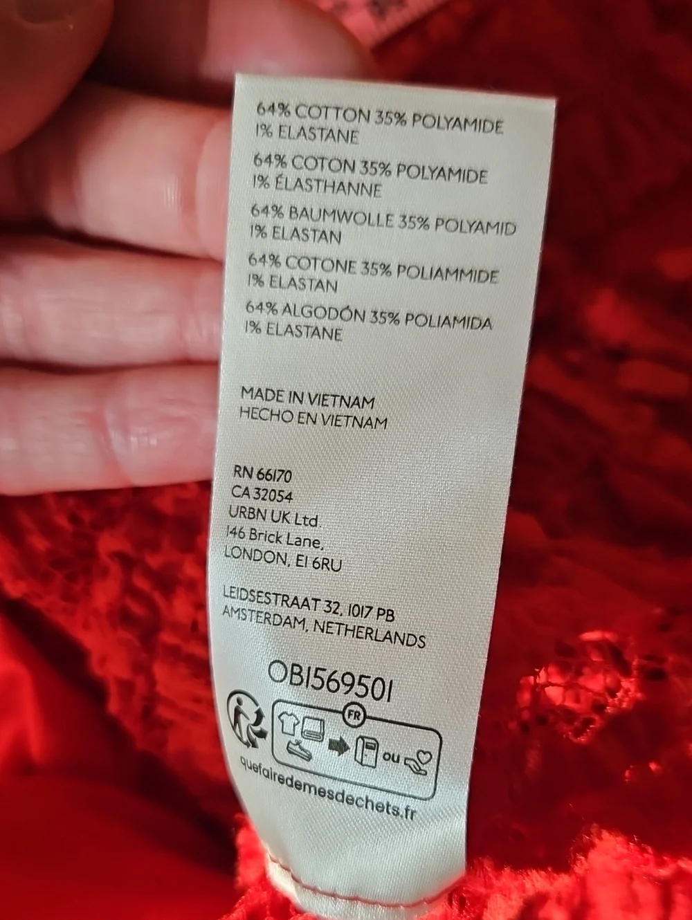 NWT Free People Shayla Lace Dress Tomato Red, L, Stretchy, Mini Slip Included